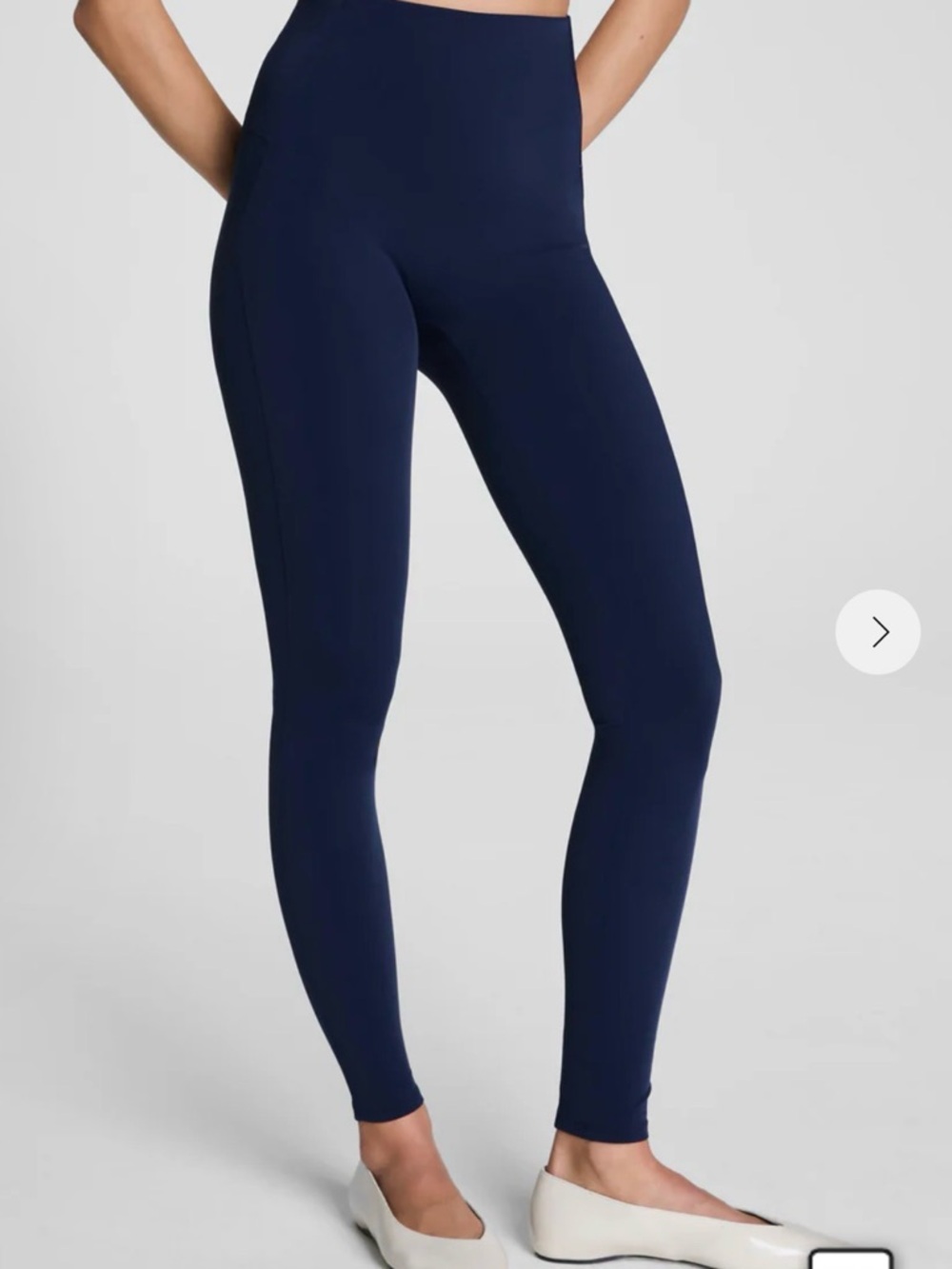 SPANX PONTE ANKLE LEGGINGS NAVY BLUE SIZE L